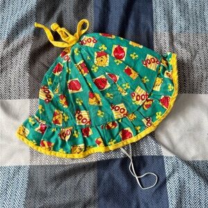 Vintage Pooh Baby Green and Yellow Print Hat